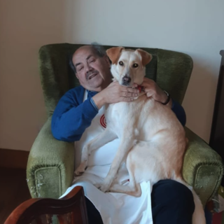 Angelo Cirillo con la sua adorata cagnolona Sophie