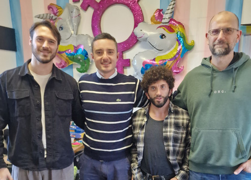 In foto: Pierluca Viani, Vittorio Toesca (neo tesserato e consigliere comunale con delega alle pari opportunità), Matteo Cacciatore e Marco Antei