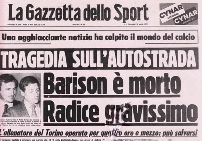 L’AMARCORD DEL SABATO. Aprile 1979, tragedia sull’Autofiori. Tir sbanda e travolge tre auto: perde la vita l’ex calciatore azzurro Paolo Barison