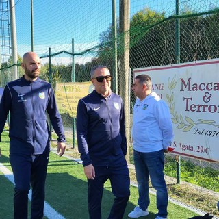 Mister Massimiliano Casella con il direttore tecnico Ambrosini Mister Massimiliano Casella con il direttore tecnico Ambrosini