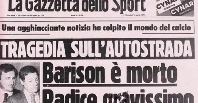 L’AMARCORD DEL SABATO. Aprile 1979, tragedia sull’Autofiori. Tir sbanda e travolge tre auto: perde la vita l’ex calciatore azzurro Paolo Barison