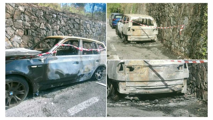 Imperia, ipotesi incendio doloso per la BMW a fuoco in via Littardi Imperia, ipotesi incendio doloso per la BMW a fuoco in via Littardi