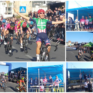 Grande partecipazione all'arrivo del ‘Trofeo delle Alpi del Mare’ di ciclismo 'Cuneo-Imperia'. Il primo è Enrico Zanoncello (foto e video)