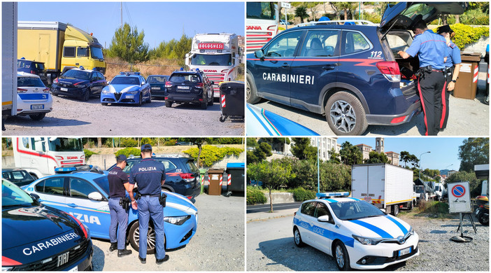 Blitz interforze al parcheggio adiacente del Parco Urbano: controlli serrati a veicoli e mezzi pesanti parcheggiati Blitz interforze al parcheggio adiacente del Parco Urbano: controlli serrati a veicoli e mezzi pesanti parcheggiati