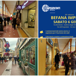 La "Befana Imperiese" porta tanti saldi sotto i portici di via Bonfante a Oneglia