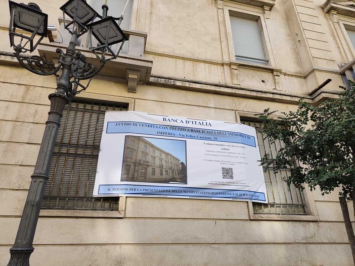 La Banca d’Italia rimette in vendita l’ex filiale di Imperia
