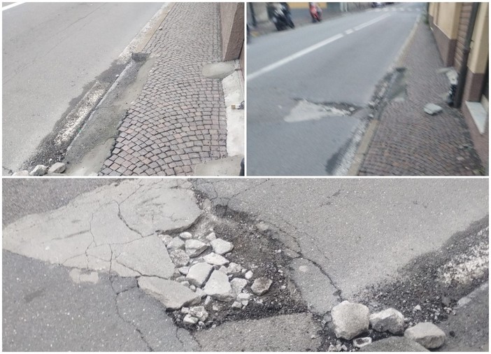 Imperia, l’asfalto si sbriciola: a Castelvecchio la strada diventa un pericolo