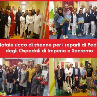 Un Natale ricco di strenne per i reparti di Pediatria degli Ospedali di Imperia e Sanremo