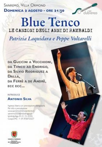'Blue Tenco – Le canzoni degli anni di Rambaldi' a Villa ormon di Sanremo