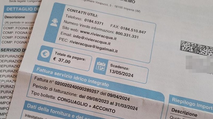 Bollette Rivieracqua, l'odissea di un utente alle prese con una somma non richiesta Bollette Rivieracqua, l'odissea di un utente alle prese con una somma non richiesta