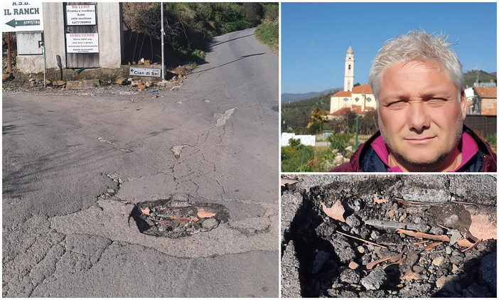 Buche nell’asfalto per la strada di Cian di Sei, i residenti “percorrerla è diventato pericoloso” (foto) Buche nell’asfalto per la strada di Cian di Sei, i residenti “percorrerla è diventato pericoloso” (foto)
