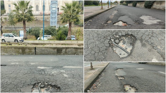 Imperia, strada dissestata tra eliporto e lungomare Vespucci: cittadini infuriati (video)
