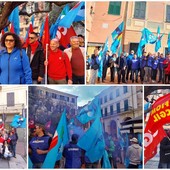 Imperia, Cgil e Uil in piazza per gridare "Basta morti sul lavoro" (foto e video)