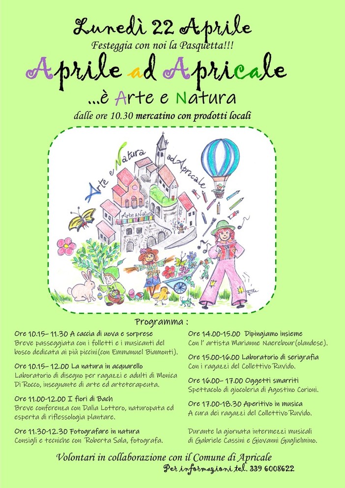 Apricale: gli eventi del mese di aprile hanno come filo conduttore i temi dell'arte e della natura e le possibili influenze reciproche Apricale: gli eventi del mese di aprile hanno come filo conduttore i temi dell'arte e della natura e le possibili influenze reciproche