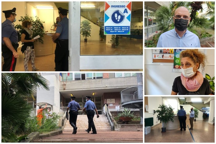 Green pass a scuola: nuova protesta della bidella del 'Ruffini', intervengono i Carabinieri. Il preside Ronco minacciato dai 'no vax' (foto e video)