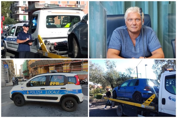 Imperia, continua la lotta al degrado, nuova operazione della polizia locale contro l'abbandono 'selvaggio' di veicoli. Gagliano: "Il progetto continuerà senza sosta" (foto)