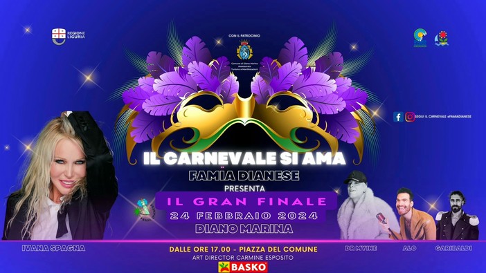 Diano Marina, rinviato causa maltempo "Il Carnevale si Ama"