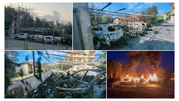 Inferno di fuoco in via Diano San Pietro a Castello auto e scooter in cenere, si indaga sulle cause (video)