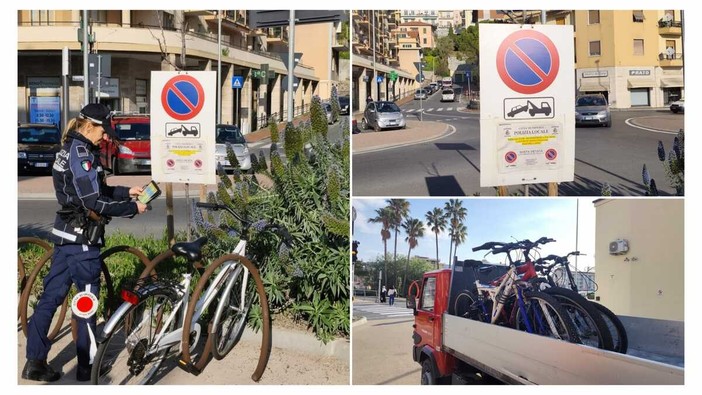 Blitz della polizia locale, rimosse un centinaio di biciclette dalla ciclabile