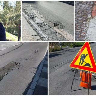 Imperia: buche, avvallamenti e asfalti usurati, Bozzano: "Situazione strade problematica" (foto e video)