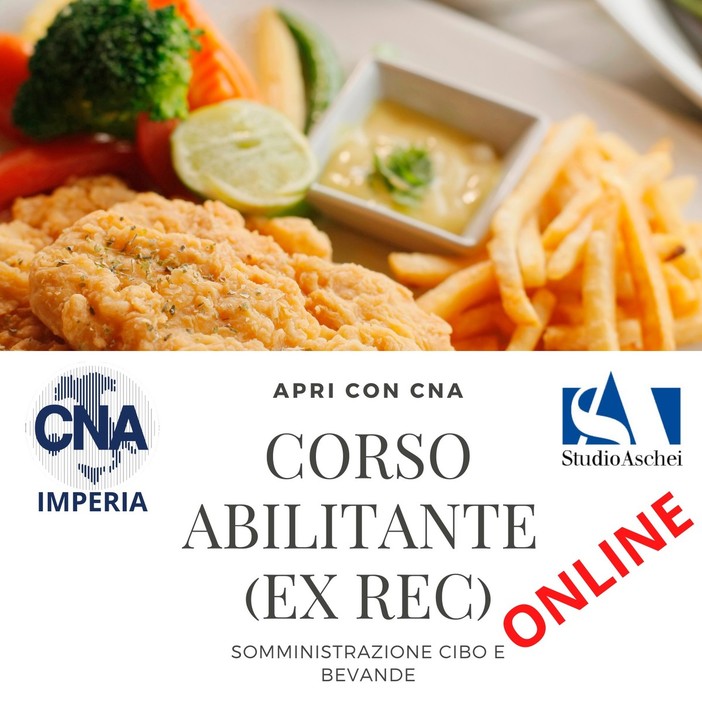 Imperia: somministrazione bevande e alimenti, iscrizioni aperte per il corso online con CNA e studio Aschei