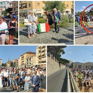 Imperia, aperto il terzo tratto della pista ciclabile. Scajola: "Svolta urbanistica storica" (foto e video)