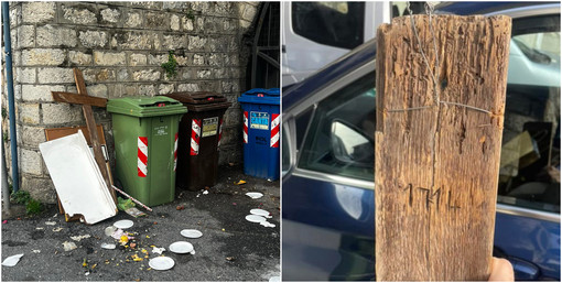 Vandali in azione in via Santa Lucia a Imperia, danneggiata Croce in legno del ‘700