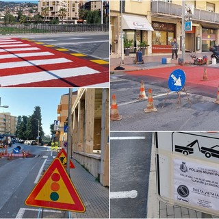 Imperia, nuovo attraversamento pedonale rialzato in viale Matteotti (foto)