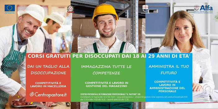 Al Centro Pastore di Imperia, corsi gratuiti e inserimento lavorativo per giovani disoccupati Al Centro Pastore di Imperia, corsi gratuiti e inserimento lavorativo per giovani disoccupati