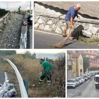 Imperia, operatori della De Vizia in azione su più fronti per la pulizia della città: tra loro anche l'assessore Antonio Gagliano