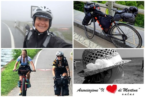 Da Imperia alla Lapponia in bici, Natalie Allegra pedala veloce per sostenere 'Il cuore di Martina': nonostante il meteo instabile è arrivata in Svizzera