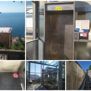 Imperia: in funzione da questa mattina i tre ascensori che collegano borgo Marina al Parasio (foto e video)
