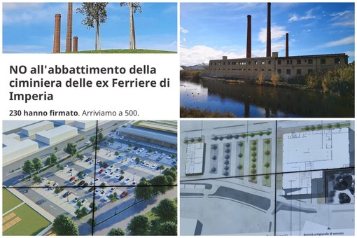 Imperia, "No all'abbattimento della ciminiera delle ex Ferriere, fermiamo lo sfregio alla città": scatta la petizione online Imperia, "No all'abbattimento della ciminiera delle ex Ferriere, fermiamo lo sfregio alla città": scatta la petizione online