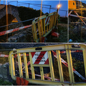 Imperia, crolla parapetto del ponte medievale sul torrente Caramagna (foto)