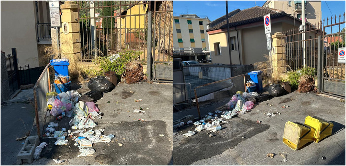 Discarica a cielo aperto dietro il Comando della polizia locale a Imperia Discarica a cielo aperto dietro il Comando della polizia locale a Imperia