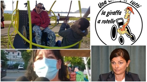 Imperia, rimozione altalena per disabili, la 'Giraffa a rotelle' replica all'assessore Gandolfo: "Non abbiamo rifiutato la proposta, vogliamo un parco inclusivo e non un ghetto"