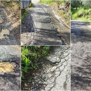 Imperia, buche in strada du Viccu, un residente: "Situazione pericolosa ignorata da polizia locale e Comune"