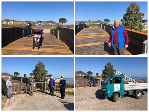 Imperia, riconsegnato alla città il ponte del parco urbano. Gagliano: "Lavori celeri, ma adesso ci vuole il giusto rispetto da parte di tutti" (foto)