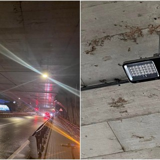 Nuovi punti luce sotto il viadotto della stazione di Imperia, un intervento per rendere più sicuro il transito veicolare