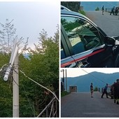 Palo della Telecom cade sulla strada a Nava Palo della Telecom cade sulla strada a Nava
