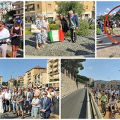 Imperia, aperto il terzo tratto della pista ciclabile. Scajola: "Svolta urbanistica storica" (foto e video)