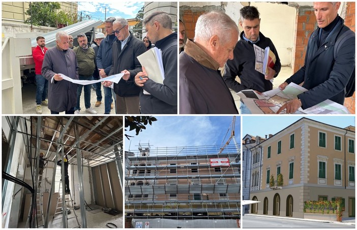 Imperia, sopralluogo del sindaco Scajola al cantiere dell’ex Albergo Italia Imperia, sopralluogo del sindaco Scajola al cantiere dell’ex Albergo Italia