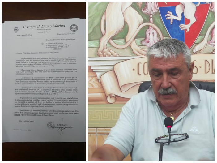 Crisi idrica nel dianese, Chiappori scrive a Toti "Stufo di fare da parafulmine, si apra un tavolo domani mattina" (la lettera)