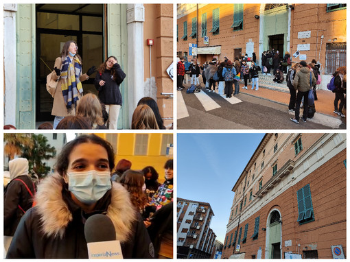 Imperia, studenti dell'Artistico in protesta: &quot;Costretti a stare al freddo e in classi 'pollaio'. Siamo abbandonati e ignorati dalle Istituzioni&quot; (foto e video)