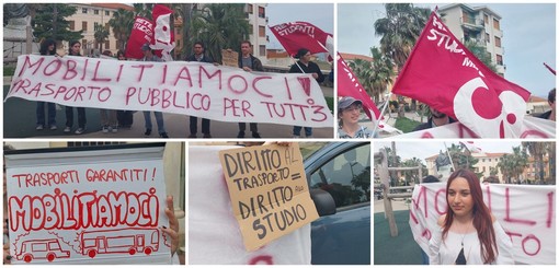 Imperia, protesta degli studenti per il trasporto pubblico locale: &quot;Non viene garantito il diritto di andare a scuola&quot; (foto e video)