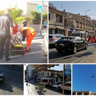 San Bartolomeo al Mare, grave incidente sulla via Aurelia: donna travolta da uno scooter (foto) San Bartolomeo al Mare, grave incidente sulla via Aurelia: donna travolta da uno scooter (foto)