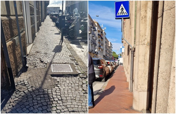 Via Schiva a Imperia: marciapiedi "a ostacoli", chiesto l'intervento del Comune Via Schiva a Imperia: marciapiedi "a ostacoli", chiesto l'intervento del Comune