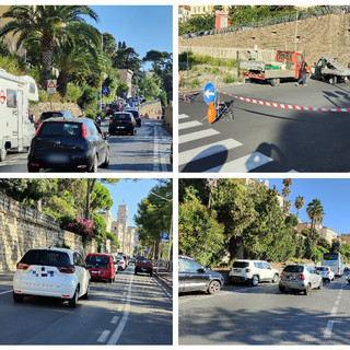 Imperia, chiuso per lavori il tratto dell'ex passaggio a livello di Porto Maurizio: traffico in tilt e disagi per gli automobilisti (foto)