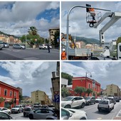 Imperia, traffico paralizzato a Oneglia per l'installazione del nuovo semaforo
