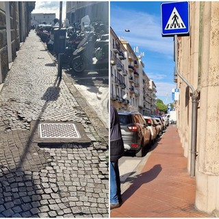 Via Schiva a Imperia: marciapiedi "a ostacoli", chiesto l'intervento del Comune